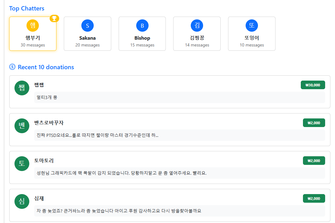 도네이션 감지